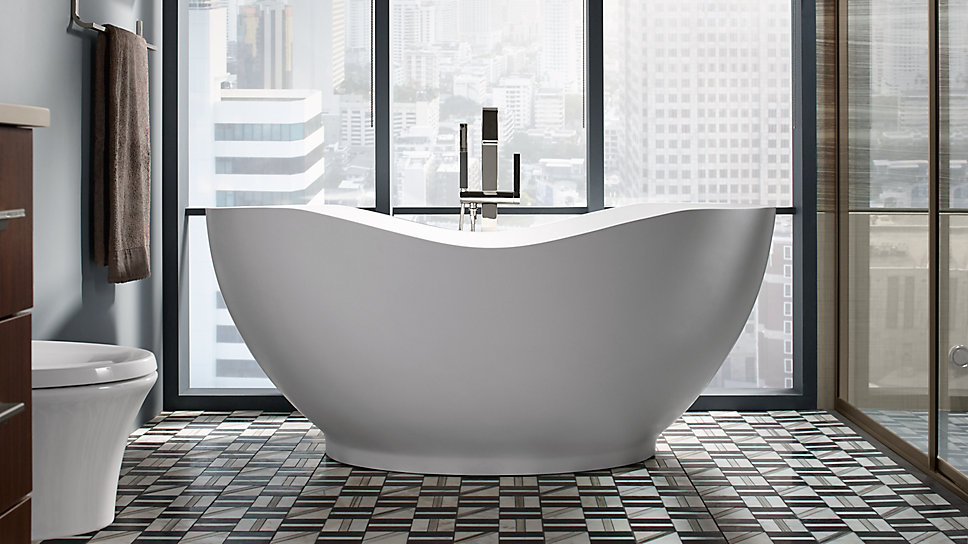 Bồn tắm nằm oval mềm mại, sang trọng